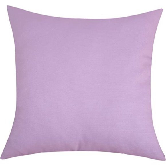 TangDepot Cotton Solid Throw Pillow Covers, 18" x 18" , Light Purple Lavender - Picture 3 of 6